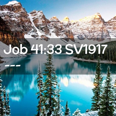 Picture 02 - Job 41:33 SV1917 -  - Bible Verse Picture