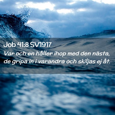 Picture 02 - Job 41:8 SV1917 - Var och en håller ihop med den nästa, de gripa - Bible Verse Picture