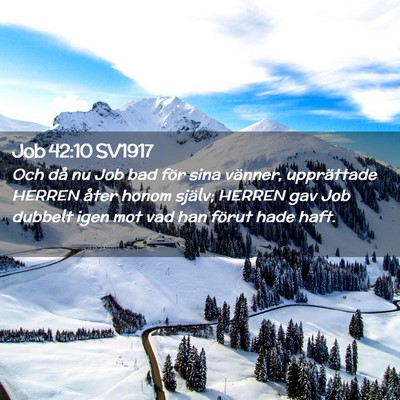 Picture 02 - Job 42:10 SV1917 - Och då nu Job bad för sina vänner, upprättade - Bible Verse Picture