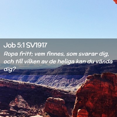 Picture 02 - Job 5:1 SV1917 - Ropa fritt; vem finnes, som svarar dig, och till - Bible Verse Picture