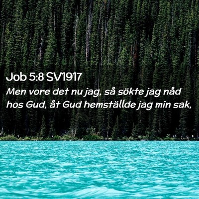 Picture 02 - Job 5:8 SV1917 - Men vore det nu jag, så sökte jag nåd hos Gud, - Bible Verse Picture