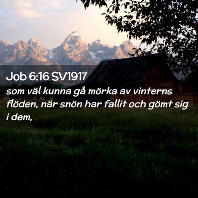Picture 02 - Job 6:16 SV1917 - som väl kunna gå mörka av vinterns flöden, - Bible Verse Picture