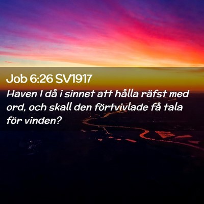 Picture 02 - Job 6:26 SV1917 - Haven I då i sinnet att hålla räfst med ord, - Bible Verse Picture