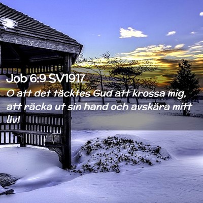 Picture 02 - Job 6:9 SV1917 - O att det täcktes Gud att krossa mig, att räcka - Bible Verse Picture