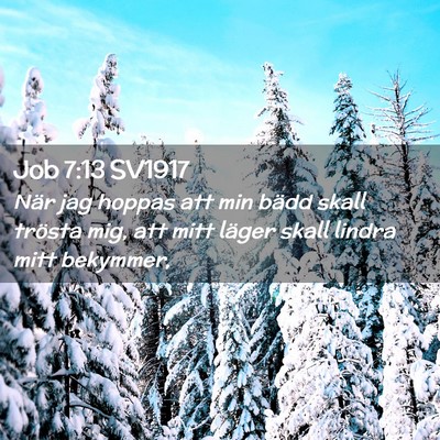 Picture 02 - Job 7:13 SV1917 - När jag hoppas att min bädd skall trösta mig, - Bible Verse Picture
