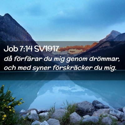 Picture 02 - Job 7:14 SV1917 - då förfärar du mig genom drömmar, och med - Bible Verse Picture