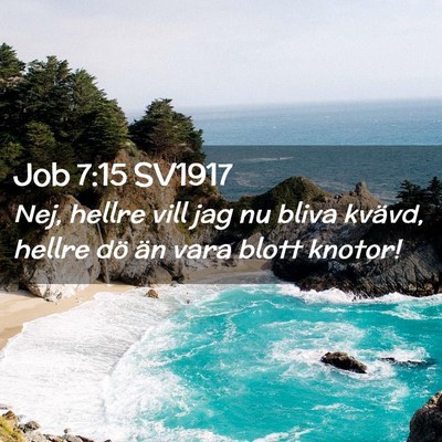 Picture 02 - Job 7:15 SV1917 - Nej, hellre vill jag nu bliva kvävd, hellre dö - Bible Verse Picture