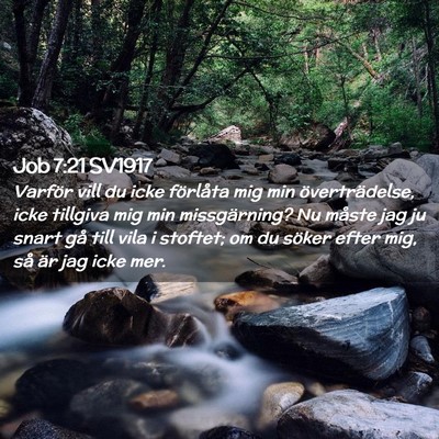 Picture 02 - Job 7:21 SV1917 - Varför vill du icke förlåta mig min - Bible Verse Picture