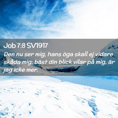 Picture 02 - Job 7:8 SV1917 - Den nu ser mig, hans öga skall ej vidare skåda - Bible Verse Picture