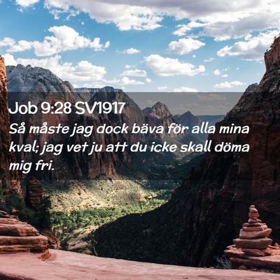 Picture 02 - Job 9:28 SV1917 - Så måste jag dock bäva för alla mina kval; - Bible Verse Picture