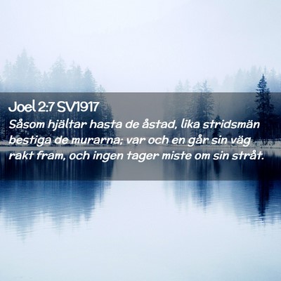 Picture 02 - Joel 2:7 SV1917 - Såsom hjältar hasta de åstad, lika stridsmän - Bible Verse Picture