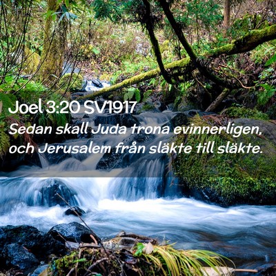 Picture 02 - Joel 3:20 SV1917 - Sedan skall Juda trona evinnerligen, och - Bible Verse Picture
