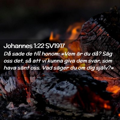 Picture 02 - Johannes 1:22 SV1917 - Då sade de till honom: »Vem är du då? Säg - Bible Verse Picture