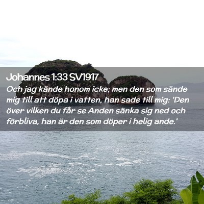 Picture 02 - Johannes 1:33 SV1917 - Och jag kände honom icke; men den som sände mig - Bible Verse Picture