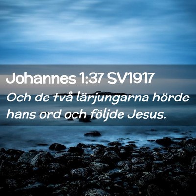 Picture 02 - Johannes 1:37 SV1917 - Och de två lärjungarna hörde hans ord och - Bible Verse Picture