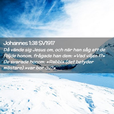 Picture 02 - Johannes 1:38 SV1917 - Då vände sig Jesus om, och när han såg att de - Bible Verse Picture