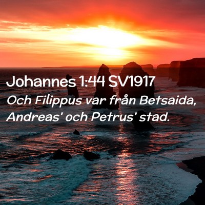 Picture 02 - Johannes 1:44 SV1917 - Och Filippus var från Betsaida, Andreas' och - Bible Verse Picture