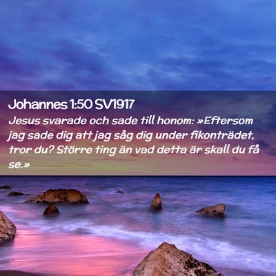 Picture 02 - Johannes 1:50 SV1917 - Jesus svarade och sade till honom: »Eftersom jag - Bible Verse Picture