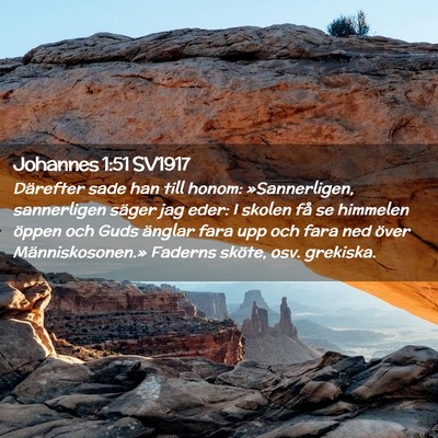 Picture 02 - Johannes 1:51 SV1917 - Därefter sade han till honom: »Sannerligen, - Bible Verse Picture