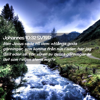 Picture 02 - Johannes 10:32 SV1917 - Men Jesus sade till dem: »Många goda - Bible Verse Picture