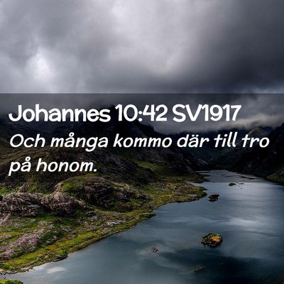 Picture 02 - Johannes 10:42 SV1917 - Och många kommo där till tro på - Bible Verse Picture