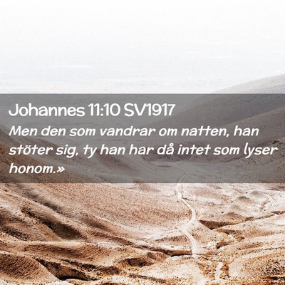 Picture 02 - Johannes 11:10 SV1917 - Men den som vandrar om natten, han stöter sig, - Bible Verse Picture