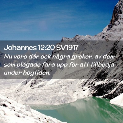Picture 02 - Johannes 12:20 SV1917 - Nu voro där ock några greker, av dem som - Bible Verse Picture