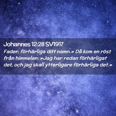 Picture 02 - Johannes 12:28 SV1917 - Fader, förhärliga ditt namn.» Då kom en röst - Bible Verse Picture