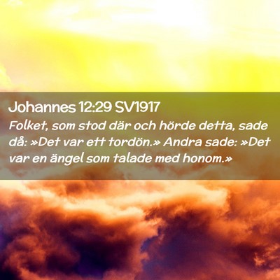 Picture 02 - Johannes 12:29 SV1917 - Folket, som stod där och hörde detta, sade då: - Bible Verse Picture