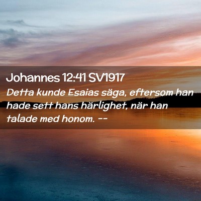 Picture 02 - Johannes 12:41 SV1917 - Detta kunde Esaias säga, eftersom han hade sett - Bible Verse Picture