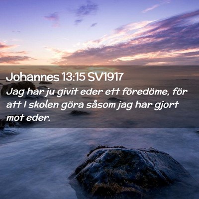 Picture 02 - Johannes 13:15 SV1917 - Jag har ju givit eder ett föredöme, för att I - Bible Verse Picture