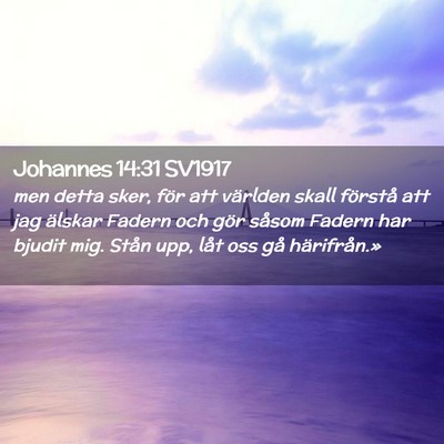 Picture 02 - Johannes 14:31 SV1917 - men detta sker, för att världen skall förstå - Bible Verse Picture