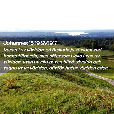 Picture 02 - Johannes 15:19 SV1917 - Voren I av världen, så älskade ju världen vad - Bible Verse Picture