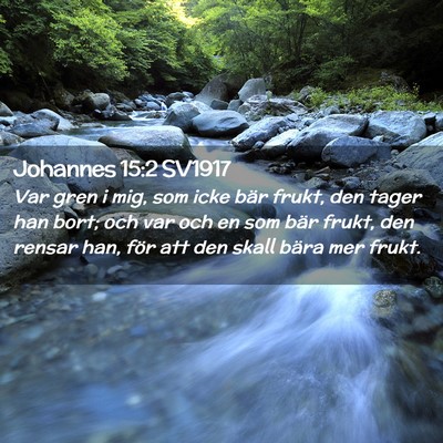 Picture 02 - Johannes 15:2 SV1917 - Var gren i mig, som icke bär frukt, den tager - Bible Verse Picture
