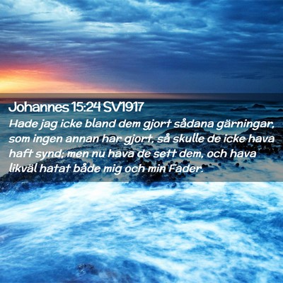 Picture 02 - Johannes 15:24 SV1917 - Hade jag icke bland dem gjort sådana gärningar, - Bible Verse Picture