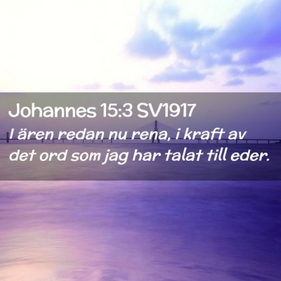 Picture 02 - Johannes 15:3 SV1917 - I ären redan nu rena, i kraft av det ord som jag - Bible Verse Picture