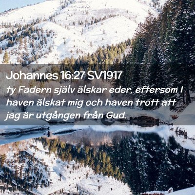 Picture 02 - Johannes 16:27 SV1917 - ty Fadern själv älskar eder, eftersom I haven - Bible Verse Picture