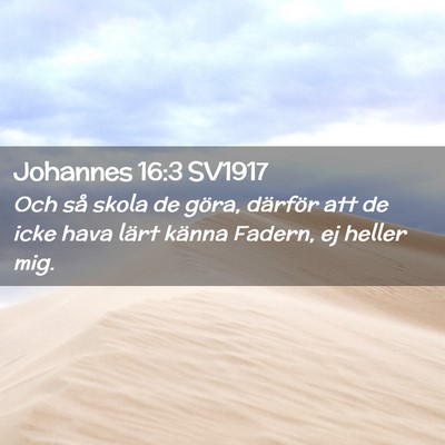 Picture 02 - Johannes 16:3 SV1917 - Och så skola de göra, därför att de icke hava - Bible Verse Picture