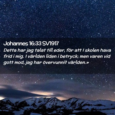 Picture 02 - Johannes 16:33 SV1917 - Detta har jag talat till eder, för att I skolen - Bible Verse Picture