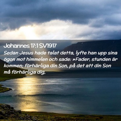 Picture 02 - Johannes 17:1 SV1917 - Sedan Jesus hade talat detta, lyfte han upp sina - Bible Verse Picture