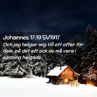 Picture 02 - Johannes 17:19 SV1917 - Och jag helgar mig till ett offer för dem, på - Bible Verse Picture