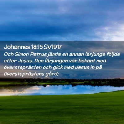Picture 02 - Johannes 18:15 SV1917 - Och Simon Petrus jämte en annan lärjunge - Bible Verse Picture