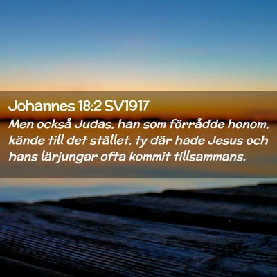 Picture 02 - Johannes 18:2 SV1917 - Men också Judas, han som förrådde honom, - Bible Verse Picture