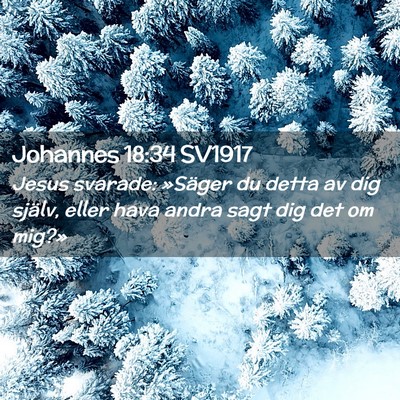 Picture 02 - Johannes 18:34 SV1917 - Jesus svarade: »Säger du detta av dig själv, - Bible Verse Picture