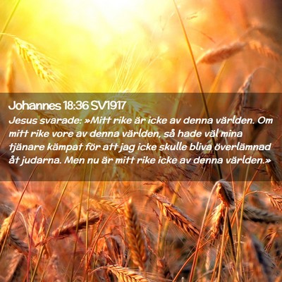 Picture 02 - Johannes 18:36 SV1917 - Jesus svarade: »Mitt rike är icke av denna - Bible Verse Picture