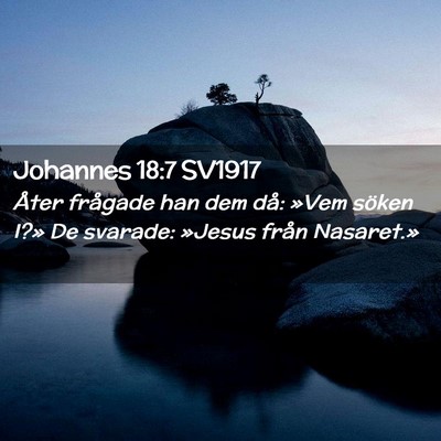 Picture 02 - Johannes 18:7 SV1917 - Åter frågade han dem då: »Vem söken I?» De - Bible Verse Picture