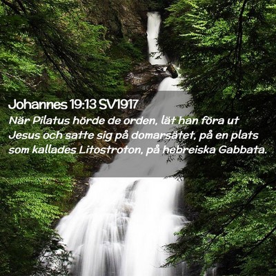 Picture 02 - Johannes 19:13 SV1917 - När Pilatus hörde de orden, lät han föra ut - Bible Verse Picture