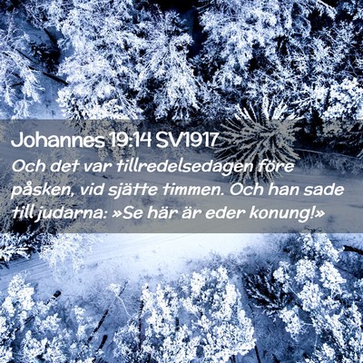 Picture 02 - Johannes 19:14 SV1917 - Och det var tillredelsedagen före påsken, vid - Bible Verse Picture