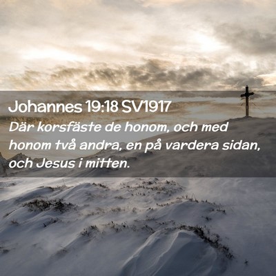 Picture 02 - Johannes 19:18 SV1917 - Där korsfäste de honom, och med honom två - Bible Verse Picture