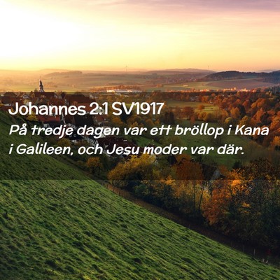 Picture 02 - Johannes 2:1 SV1917 - På tredje dagen var ett bröllop i Kana i - Bible Verse Picture